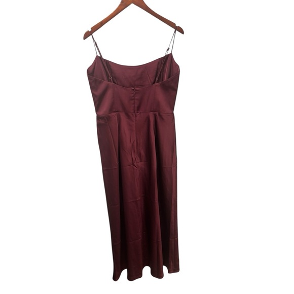 NWT Park & Fifth Rosedale Merlot Satin Midi Dress L - Picture 10 of 13